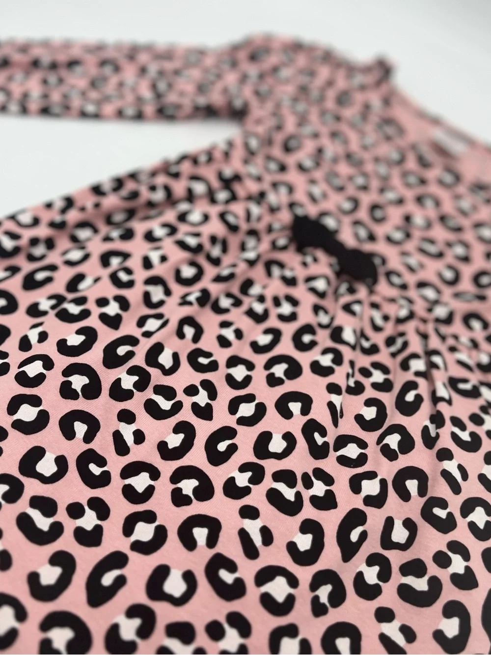 Gymboree Girls Pink Brown Long Sleeve Bow Dress 100% Cotton 2T